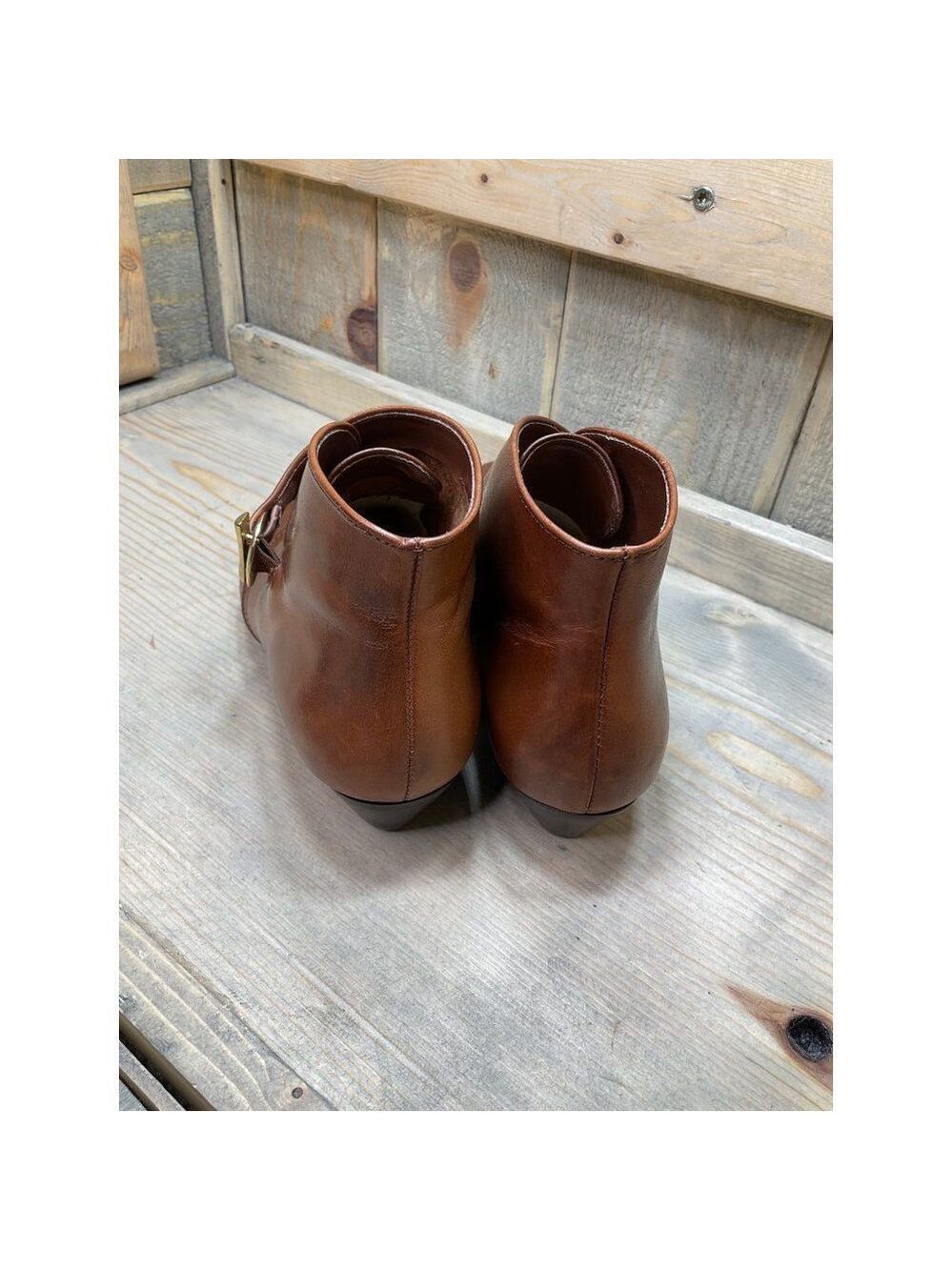 Etienne Aigner Lara II Brown Leather Womens Ankle Boots Womens 5.5M Brazil - Picture 5 of 8